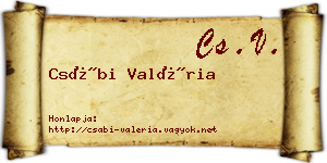 Csábi Valéria névjegykártya